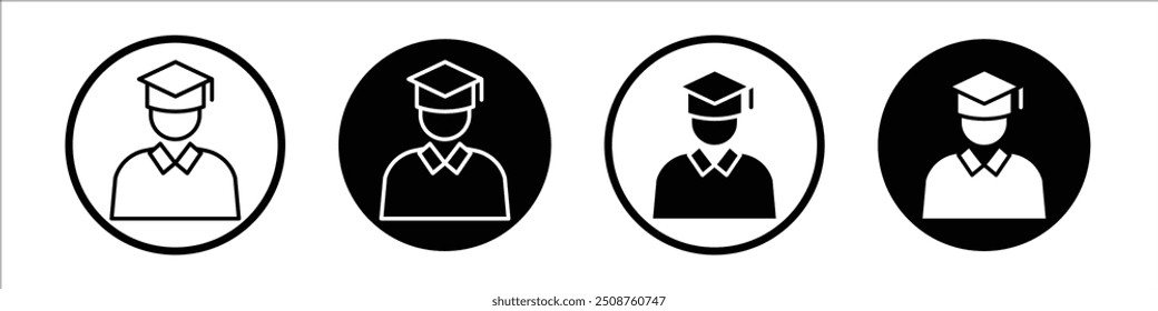 Icono del estudiante aislado en el fondo blanco