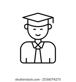 Student icon isolated on a white background. Vector illustration.