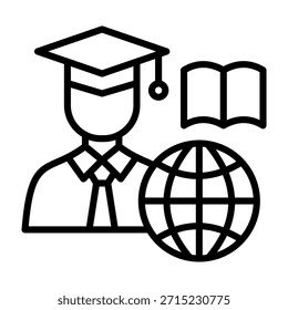 Student Icon Line Design Vector Illustration