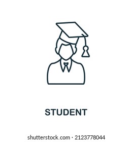 Student icon. Line element from university collection. Linear Student icon sign for web design, infographics and more.