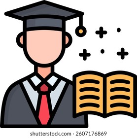 Student Icon Lineal Color Vector Illustration