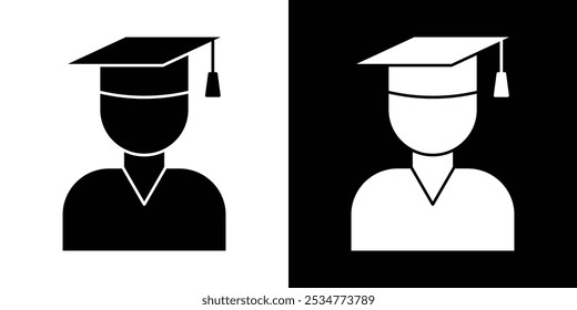 Student icon linear logo isolated