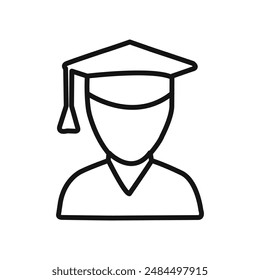 Student icon linear vector graphics sign