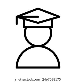 student icon or logo illustration outline black style