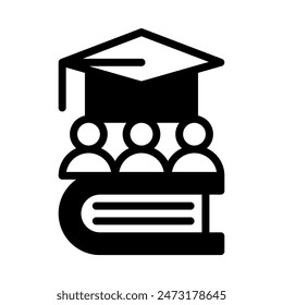 student icon or logo illustration outline black style