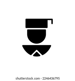 Studentensymbol oder Logo einzeln auf Zeichen, Vektorgrafik - hochwertige Vektorsymbole in schwarzem Stil
