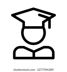 icono de estudiante o logotipo símbolo de signo aislado ilustración vectorial - iconos vectoriales de estilo negro de alta calidad
