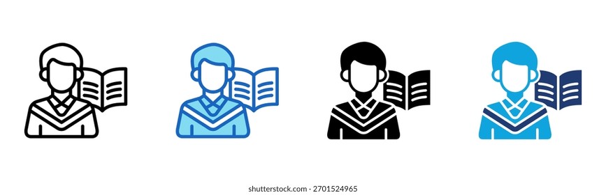 Student icon Multi Style Vector Illustration