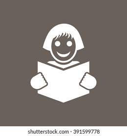 Student Icon on Dark Gray Color. Eps-10.