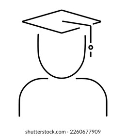 student icon on white background, vector illustration.
