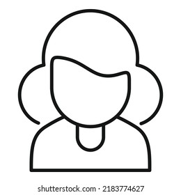 Student icon outline vector. Age old. Woman people