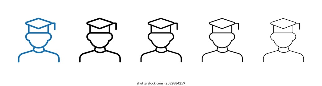 Student icon Outline vector logo for web ui
