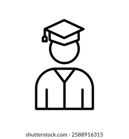 Student icon Outline vector symbol sign