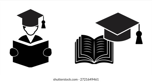 Conjunto de iconos de estudiante aislado sobre fondo blanco, Ilustración vectorial
