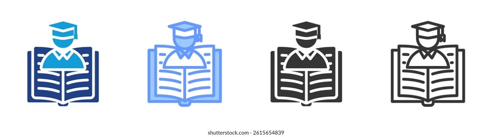 Student icon set multiple style collection