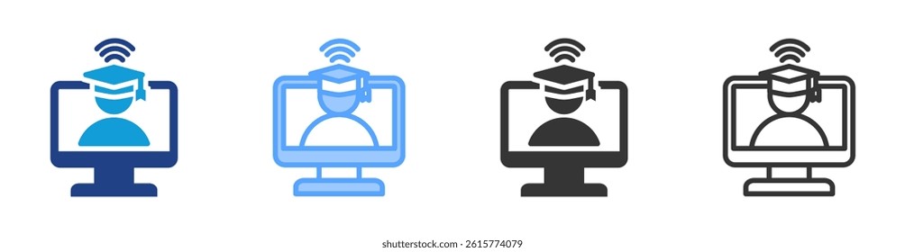 Student icon set multiple style collection