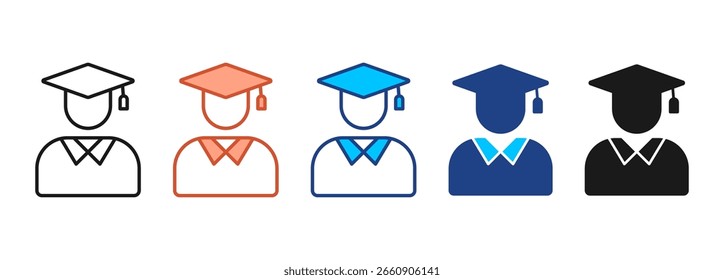 Student Icon Set Multiple Style Collection