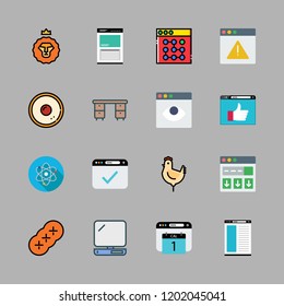 student icon set. vector set about desk, browser, computer and physics icons set.