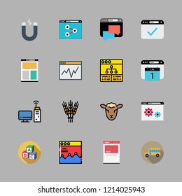 student icon set. vector set about computer, school bus, hebrew and magnet icons set.