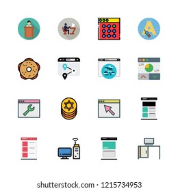 student icon set. vector set about lecture, studying, text editor and computer icons set.