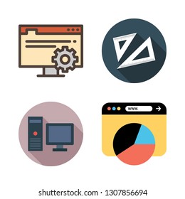 student icon set. vector set about set square, browser and computer icons set.