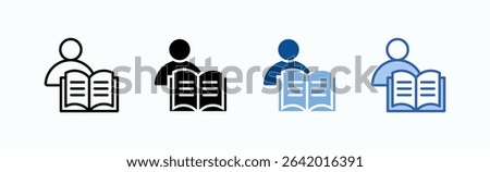Student icon sheet multiple style collection isolated vector