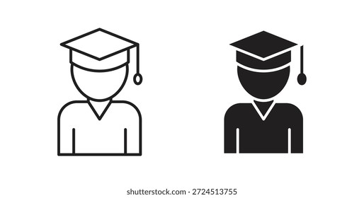 Ícone de estudante em tendência plana simples design gráfico moderno elemento de logotipo abstrato