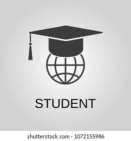 Student icon. Student symbol. Flat design. Stock - Vector illustration