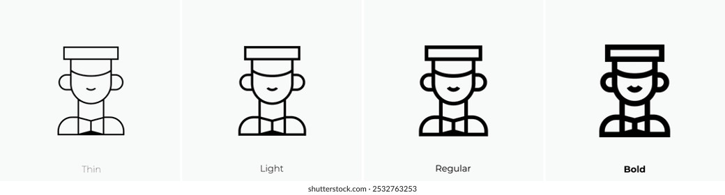 student icon. Thin, Light Regular And Bold style design isolated on white background