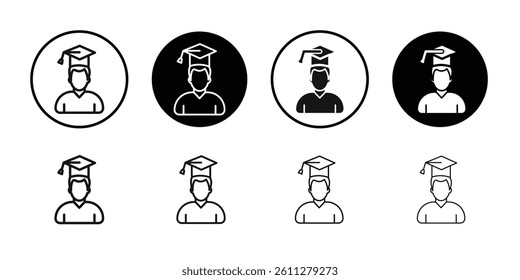 Student icon Thin line art collection
