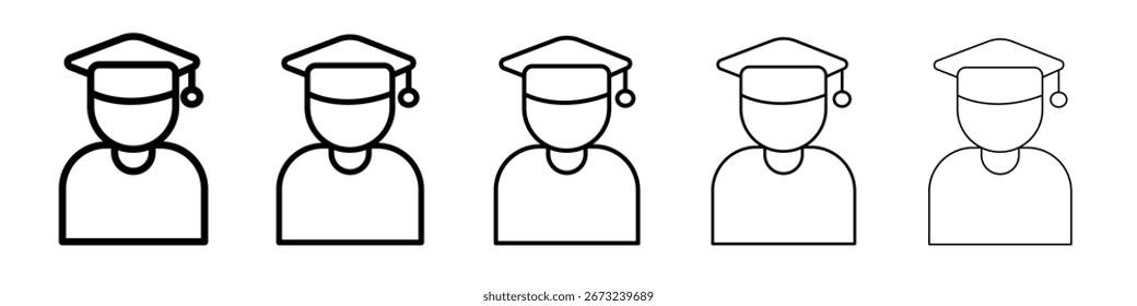 Schüler-Symbol dünne Linie Gliederungssatz oder Sammlung