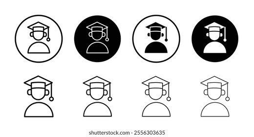 Student icon Thin line vector illustration set