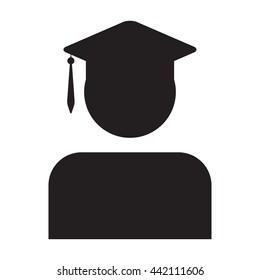 Student Icon With University Graduation Or Degree Symbol Glyph Vector illustration
