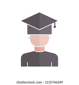 Student Icon Vector Education Graduation Flat Stock Vector (Royalty ...