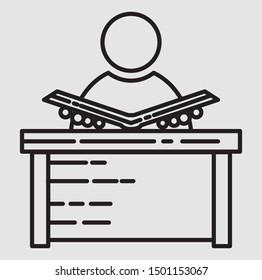 student icon vector. student vector graphic illustration, isolated background gray