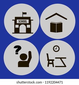 student icon. student vector icons set school, ask pupil and lesson begining