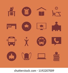 student icon. student vector icons set teacher, school, happy man bulb and school book bag