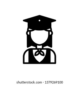 Student Icon Vector Illustration in Glyph Style for Any Purpose