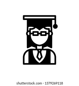Student Icon Vector Illustration in Glyph Style for Any Purpose