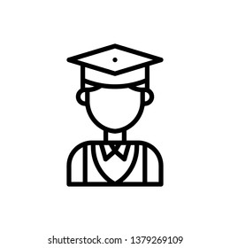 Student Icon Vector Illustration in Line Style for Any Purpose