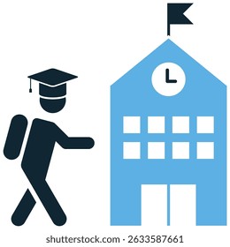 Student icon vector for learning individual, academic symbol, and school role. Ideal for education apps, university visuals, and back-to-school promotional illustrations.
