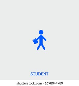 student icon. student vector on gray background