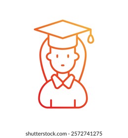 Student icon with white background vector stock illustration