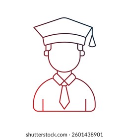Student icon with white background vector stock illustration