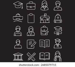 STUDENT ICONS-SAMMLUNGSVEKTOR-EPS-DATEI