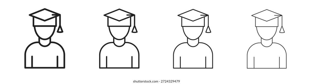 Iconos del estudiante para el concepto móvil y el color del Diseño web editables
