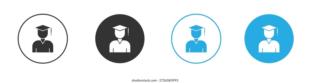 Iconos del estudiante, para el concepto móvil y el Diseño web. Ilustración vectorial. EPS10