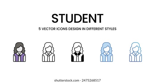 Schüler-Symbole Vektorgrafik Set Stock Illustration.