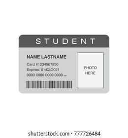 Student ID Card With Blank Space For A Photo. Vector Illustration