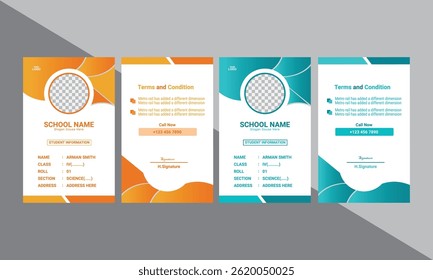 Student ID card design template ID card design for school Identity Card Design